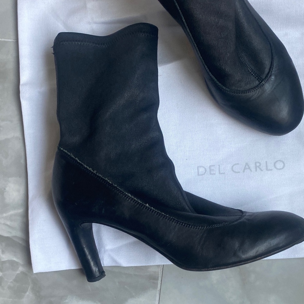 Sleek Black Heeled Boots ALL FINEST LEATHER ITALIAN